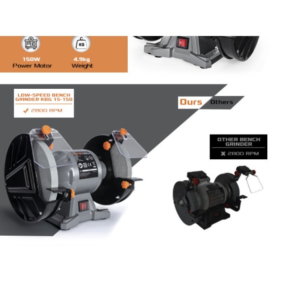 "Powerful 150W Bench Grinder 150mm - Top Quality Tools | KSEIBI"