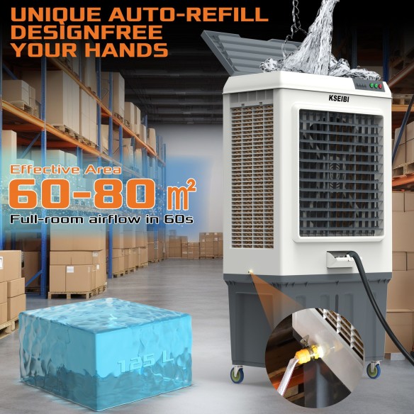 Enfriador de Aire Potente y Eficiente de 125l - ¡Ideal para el Verano! | KSEIBI