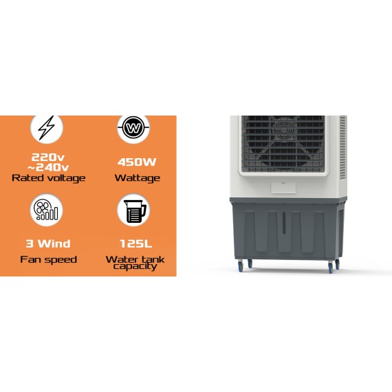 Stay Cool with the KAC 45-125 L Air Cooler - 125L, 450W | KSEIBI