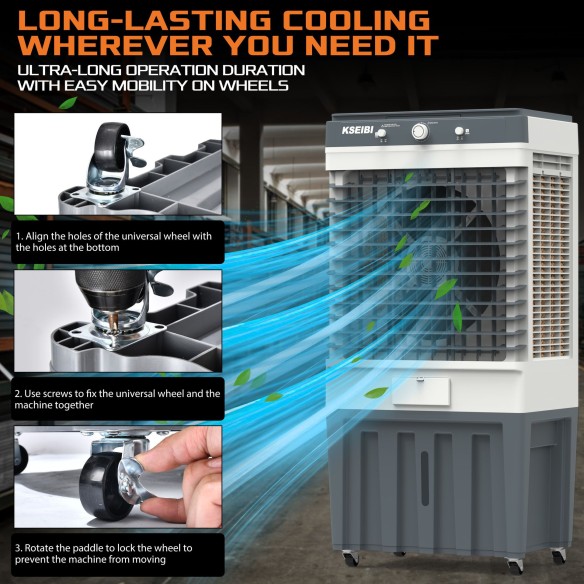 Refroidisseur d'air 80l, 250W: Rafraîchissez votre espace avec le KAC 25-80 M | KSEIBI