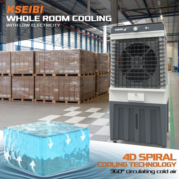 Refroidisseur d'air 80l, 250W: Rafraîchissez votre espace avec le KAC 25-80 M | KSEIBI