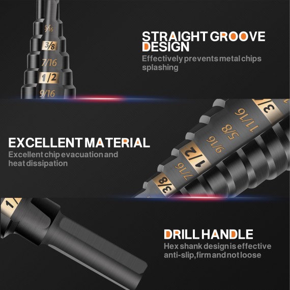 High-Quality HSS Step Drill Bits for Precision Drilling | KSEIBI