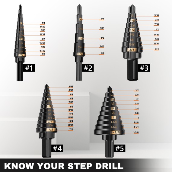 Hss Step Drill Bits/Inch