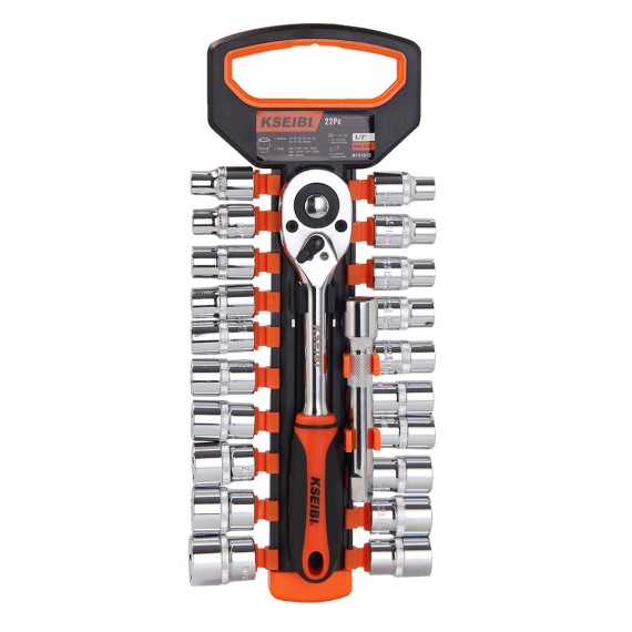 Hochwertiges Stecknuss- und Ratschen-Set 1/2", 22-tlg. für Profis | KSEIBI