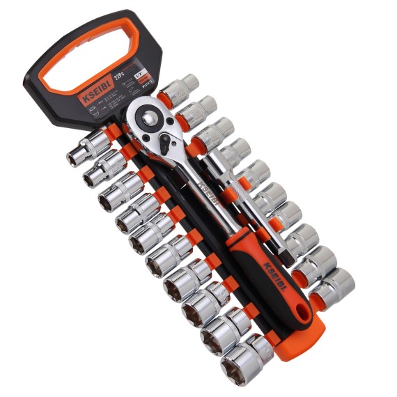 Chei Tubulare Hexagonale și Clichet 1/2", Set 22 buc. | KSEIBI