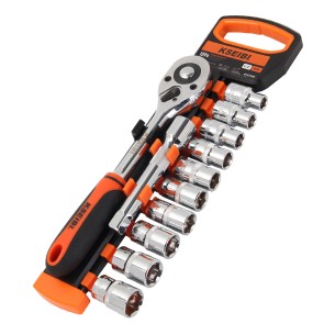 Set de chei tubulare hexagonale și clichet 1/2", 12 buc.