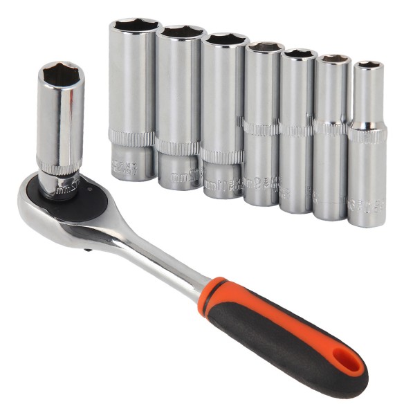 Cheie tubulară hexagonală adâncă 1/4" pentru proiecte profesionale | KSEIBI