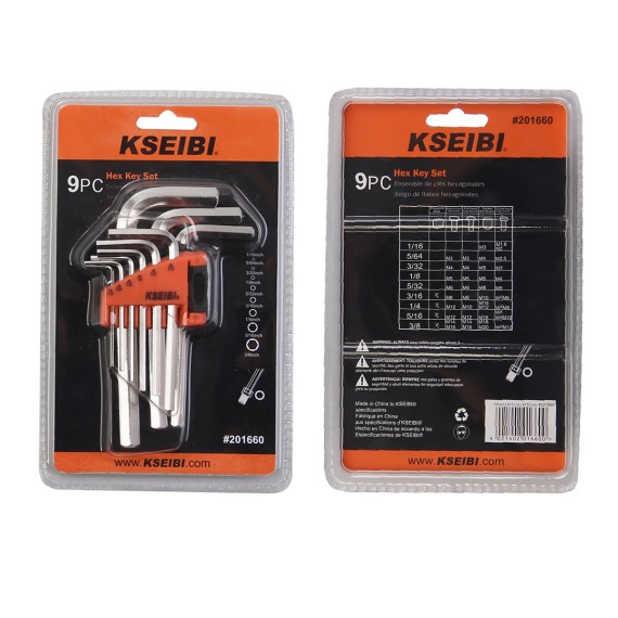 High-Quality Hex Key Wrench Set Short 9-Pc. SAE for Precision Work | KSEIBI