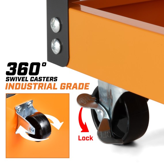 Carro de Servicio de Acero Industrial Resistente y Duradero | KSEIBI