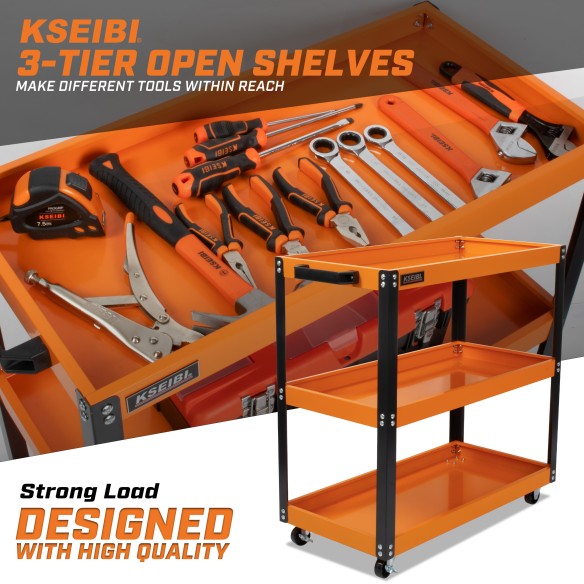 "Premium Heavy-Duty Steel Utility Service Cart for Industrial Use | KSEIBI"