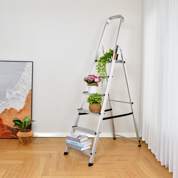 Escalera doméstica de aluminio ligera y plegable para el hogar | KSEIBI