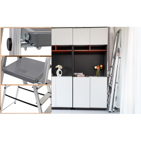 Échelle domestique en aluminium robuste 2–5 m, légère et sécurisée | KSEIBI