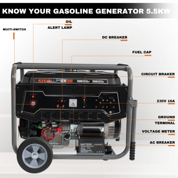 Generator pe benzină GEN 5500 - Performanță și fiabilitate | KSEIBI