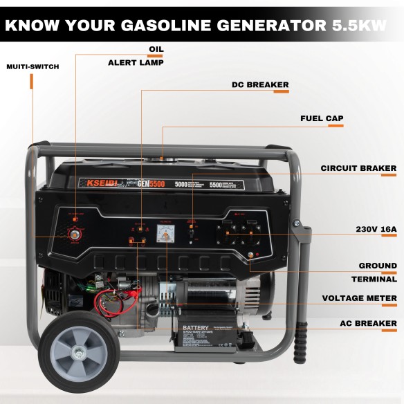 "Power up your space with the GEN 5500 Gasoline Generator | KSEIBI"