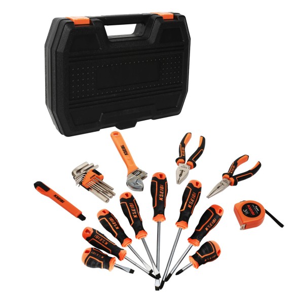 "Premium 22PCS Full Toolset Plastic Box for Home and DIY Projects | KSEIBI"