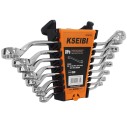 "Premium Double Ring Wrench Set with 8-Piece Rack for Efficient Tool Storage | KSEIBI"