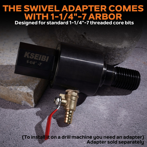 Adaptateur pivotant d'eau pour foret humide de carottage diamanté | KSEIBI