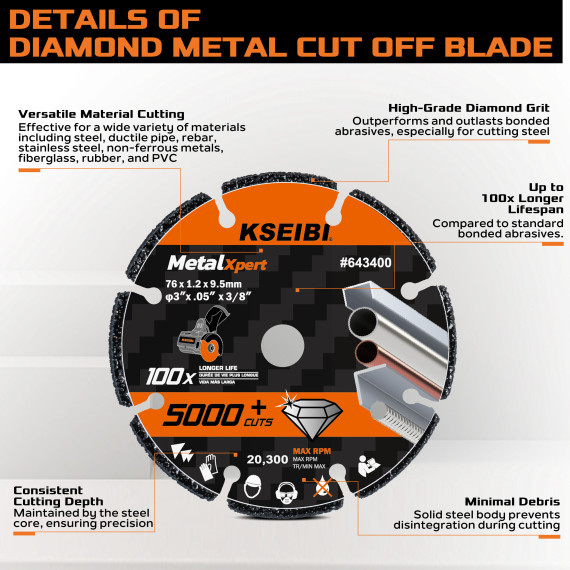 Premium Diamond Metal Cut Off Blade for Precision Cutting | KSEIBI