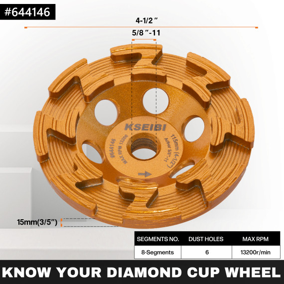 Diamond Cup Wheel, Z Segment / With Flange