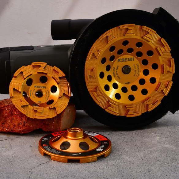 High-Quality Diamond Cup Grinding Wheel with Z-Segment and Integrated Flange | KSEIBI