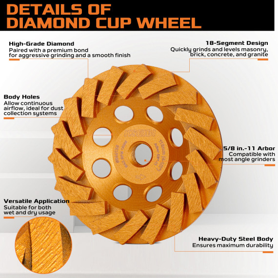 High-Quality Diamond Cup Wheel for Turbo / W Flange | KSEIBI