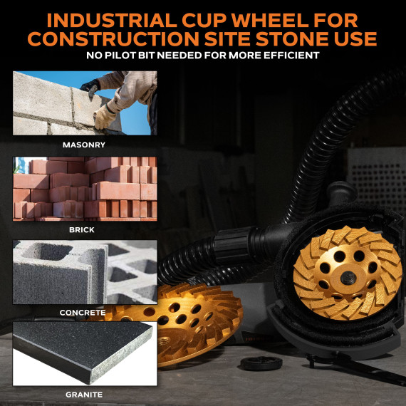 Roda de Copo de Diamante Turbo 7" com Flange | KSEIBI