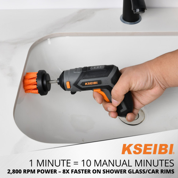 Bohrmaschinen-Reinigungsbürsten 1/4" Sechskantaufnahme 3er-Set | KSEIBI