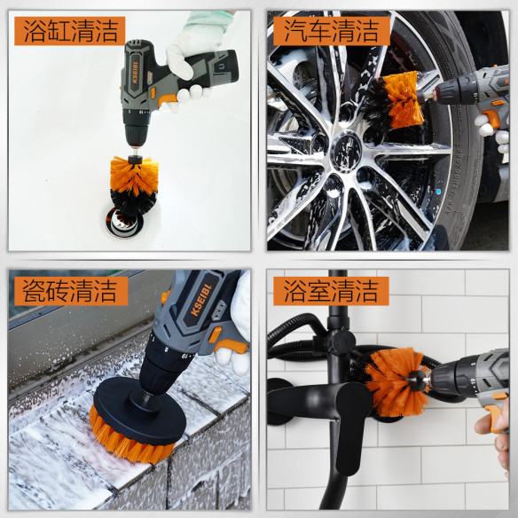 Perii de curățare bormașină hex 1/4" set 3 buc. | KSEIBI