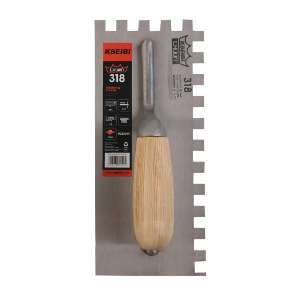 Hochwertige Krone Putzkelle mit Holzgriff für glatte Oberflächen | KSEIBI