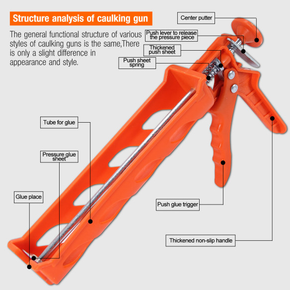 Pistolet à calfeutrer professionnel pour joints étanches | KSEIBI