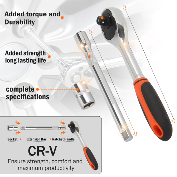 Acquista il miglior set di chiavi a bussola CRV 77 pezzi | KSEIBI