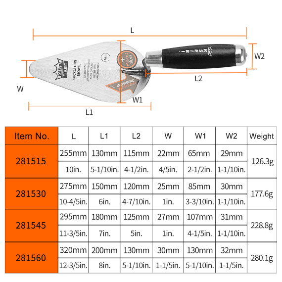 High-Quality Bricklaying Trowel Walby Pattern/Wood | KSEIBI