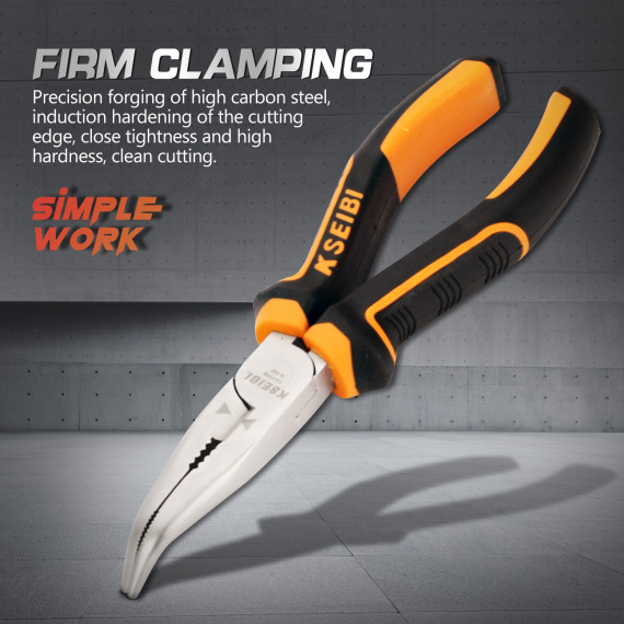 Alicate De Bico Curvo Progrip - Ferramenta Profissional de Alta Qualidade | KSEIBI