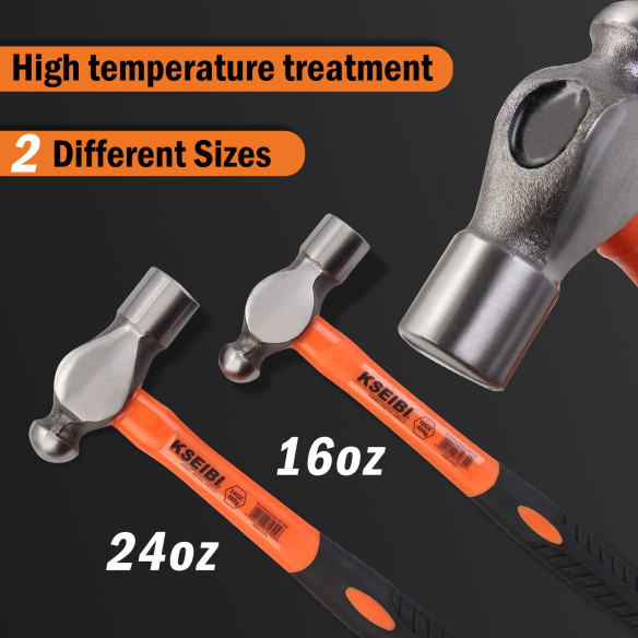 Hochwertiger Kugelhammer mit Fiberglasstiel für präzise Schläge | KSEIBI