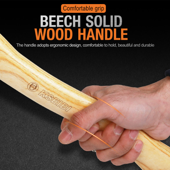 Hochwertige Axt mit Holzstiel für präzises Schneiden | KSEIBI