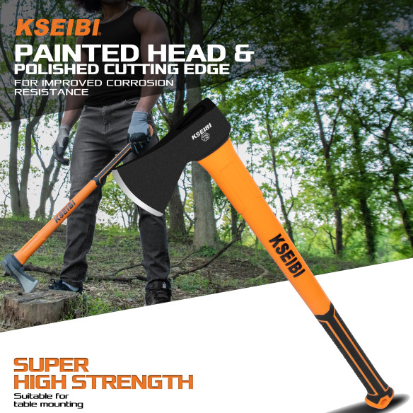 Durable Fiberglass Handle Axe for Heavy Duty Work | KSEIBI