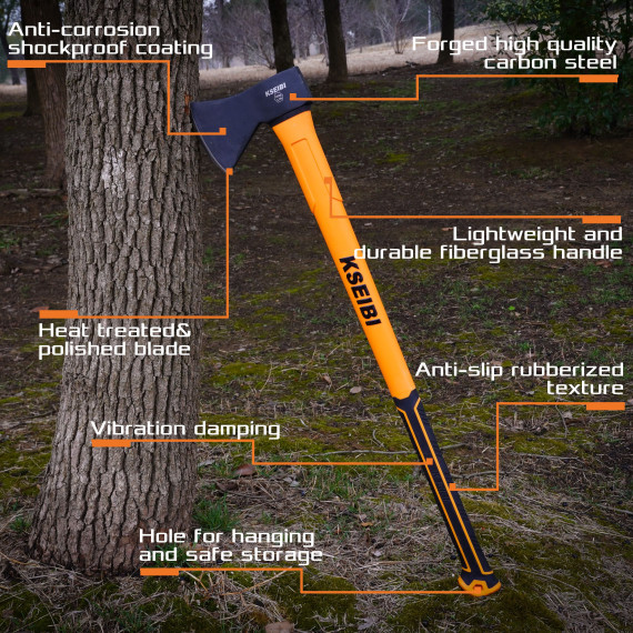 Axe With Fiberglass Handle/Large