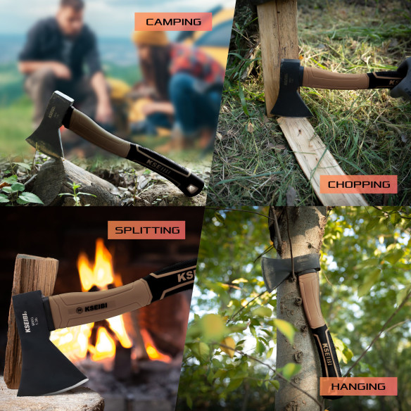 高品质玻璃纤维柄斧头 | 托斯卡纳棕色 600g | KSEIBI