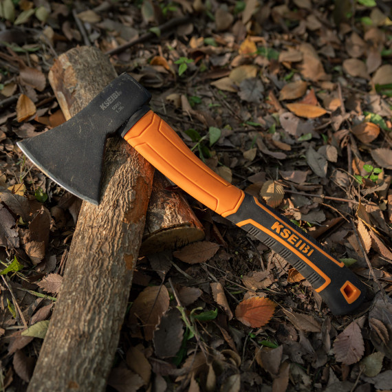 High-Quality Axe with Durable Fiberglass Handle for Precision Woodcutting | KSEIBI