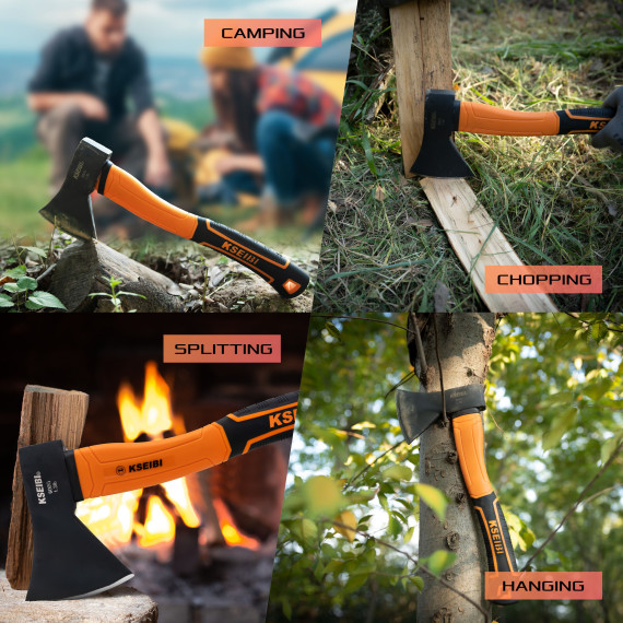 Hochwertige Axt mit Fiberglasstiel für präzises Arbeiten | KSEIBI
