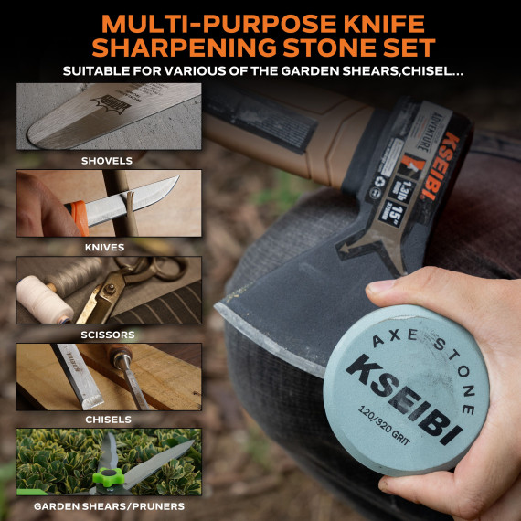 Premium Axe Sharpening Stone Kit for Precision Blade Maintenance | KSEIBI