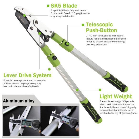 Premium Aluminium Telescoping Lopper for Effortless Pruning | KSEIBI