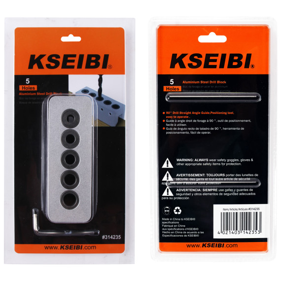 Bloque de taladro en aluminio y acero 5 agujeros para trabajos precisos | KSEIBI
