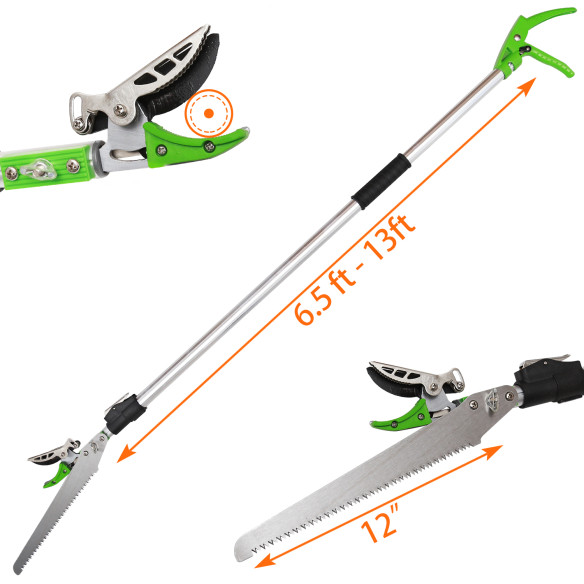 "Premium Aluminium Long Garden Shear Cut &amp; Hold for Precision Trimming | KSEIBI"