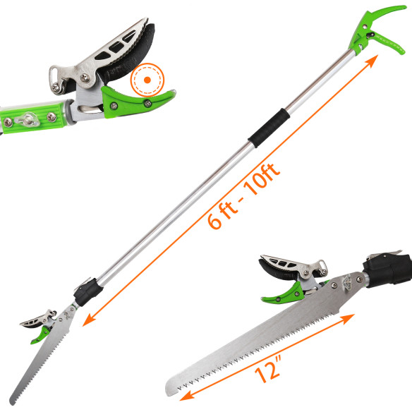 "Premium Aluminium Long Garden Shear Cut &amp; Hold for Precision Trimming | KSEIBI"