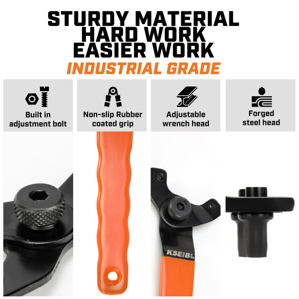High-Quality Adjustable Pin Wrench for Easy and Precise Fastening | KSEIBI