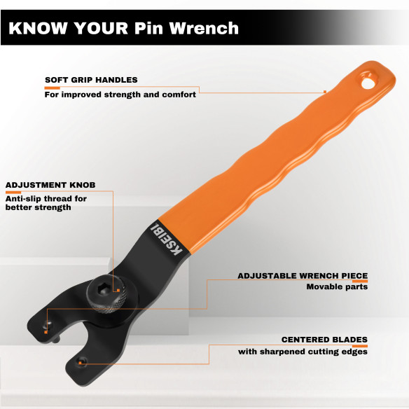 Llave para pasadores ajustable de alta calidad | KSEIBI