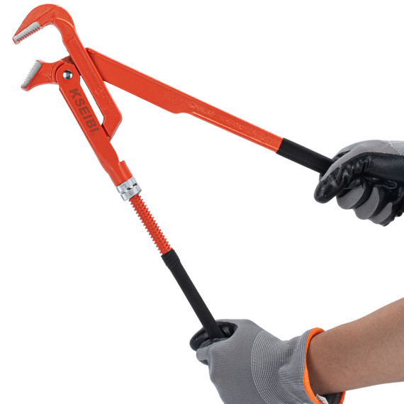 Llave de tubo con nariz doblada de 90 grados para profesionales | KSEIBI