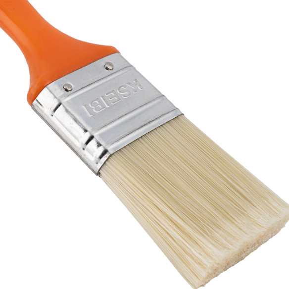¡Pinceles de pintura de calidad con mango de plástico blanco - naranja! | KSEIBI