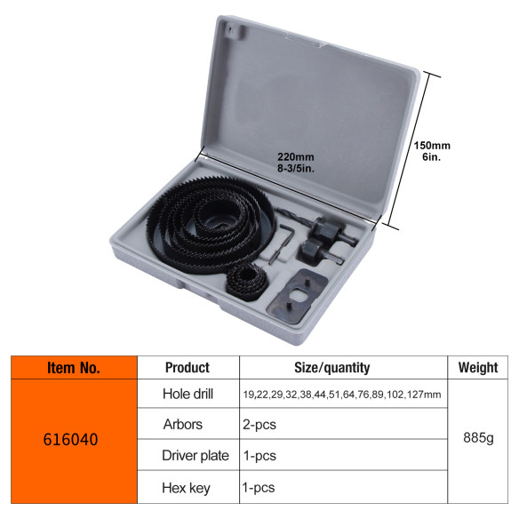 Set seghe a tazza in acciaio al carbonio 16 pz. di alta qualità | KSEIBI